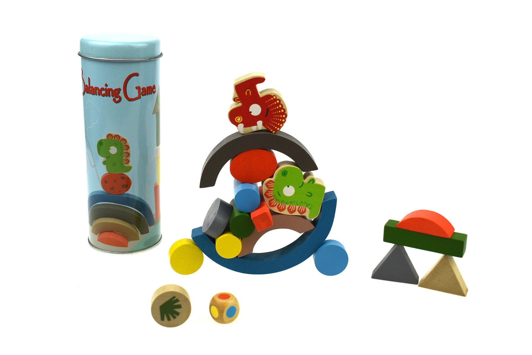 DINOSAUR BALANCING BLOCKS WOODEN GAME - Bamboo Sprout
